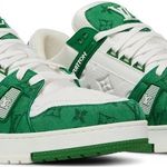 Tênis Louis Vuitton Louis Vuitton Trainer Green Monogram Denim