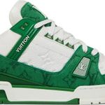 Tênis Louis Vuitton Louis Vuitton Trainer Green Monogram Denim