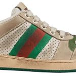 Tênis Gucci Screener Distressed Green Orange