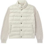 Jaqueta Moncler Ribbed Cotton and Quilted Shell Down Zip-Up Cardigan
