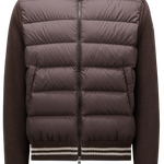 Jaqueta Moncler Logo-Appliqué Padded Jacket - Brown