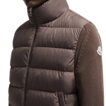 Jaqueta Moncler Logo-Appliqué Padded Jacket - Brown