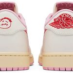 Tênis Travis Scott x  Air Jordan 1 Retro Low OG Sail Tropical Pink