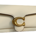 Bolsa Coach Polished Pebble Leather Tabby 26 White Gold