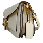 Bolsa Coach Polished Pebble Leather Tabby 26 White Gold