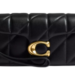 Bolsa Coach Tabby Chain Crossbody Bag 19 With Quilting Brass Black