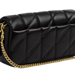 Bolsa Coach Tabby Chain Crossbody Bag 19 With Quilting Brass Black
