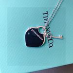 Colar Tiffany Heart Tag with Key Pendant in Silver