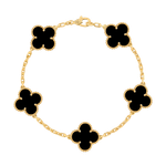 Pulseira Van Cleef Vintage Alhambra 5 motivos Ônix