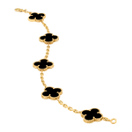 Pulseira Van Cleef Vintage Alhambra 5 motivos Ônix