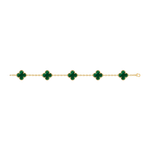 Pulseira Van Cleef Vintage Alhambra 5 motivos Malaquita