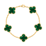Pulseira Van Cleef Vintage Alhambra 5 motivos Malaquita