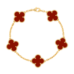 Pulseira Van Cleef Vintage Alhambra 5 motivos Cornalina