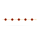 Pulseira Van Cleef Vintage Alhambra 5 motivos Cornalina