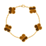 Pulseira Van Cleef Vintage Alhambra 5 motivos Olho de Tigre