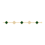 Pulseira Van Cleef Vintage Alhambra 5 motivos Malaquita Diamante