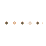 Pulseira Van Cleef Vintage Alhambra 5 motivos Madrepérola Diamante