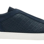 Tênis Zegna Triple Stitch Blue Exotic Leather