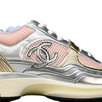 Tênis Chanel CC Logo Sneaker Silver Pink
