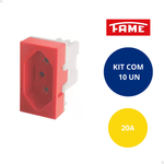 Kit 10 modulo Tomada 2p+t 20a Vermelha