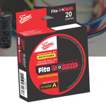 Fita Isolante de PVC Antichama - 19mm x 20m x 0,18mm - Uso Profissional - Classe A