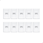 Kit 10 Conjunto Tomada Simples Placa 4x2 2p+t 10a Evidence