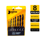 Kit Jogo 8 Peças Brocas P/ Madeira 3 A 10mm Com Estojo