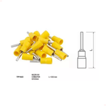 Terminal Tubular Pino 4,0-6,0mm - 25,5 Mm Amarelo - 100 Unidades