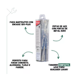 Kit Brocas Talhadeira E Ponteiro Sds Plus 10 Peças Makita D-46361