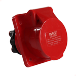 Tomada Industrial Fixa De Embutir 16a3p 380/440v Vermelha 9h