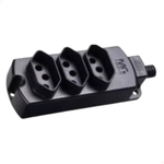 Tomada Barra Tripla 2p+t 20a Régua Extensão - Margirius Cor Preto