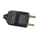 Plugue Tomada Macho 2 Pinos 10a 2p Prensa Cabo Margirius Cor Preto
