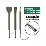 Kit Ponteiro/talhadeiras 230mm Sds-plus 3 Pç Makita D-71314