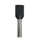 Terminal Tubular Ilhós Simples Preto 1,5mm X18mm 50 Unidades