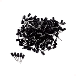 Terminal Tubular Ilhós Simples Preto 1,5mm X18mm 50 Unidades
