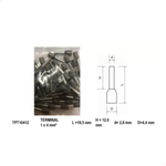 Terminal Tubo Simples 4,0mm X 12mm Cinza 50 Unidades