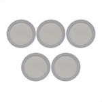 KIT C/5 Painel LED de Embutir Redondo 18W Bivolt 3000k Branco Quente