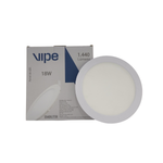 KIT C/5 Painel LED de Embutir Redondo 18W Bivolt 3000k Branco Quente