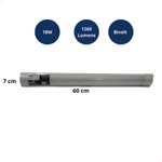 Kit C/10 Luminária Led Slim Bivolt 18W 6500K 60CM Branco Frio