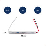 Kit C/5 Fonte 3a Perfil Driver Slim 12v Fita Led 36w Bivolt
