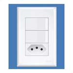 Conjunto 4x2 Interruptor Duplo + 1 Tomada 10a Fame
