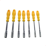 Jogo Chave Canhão Longo Soquete Profissional 7 Peças Fertak Cor Amarelo