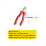 Alicate De Corte Diagonal Eletricista 6 Cabo Isolado 1000v