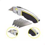 Estilete Metal Emborrachado Trapezoidal 18mm Com 5 Lâminas
