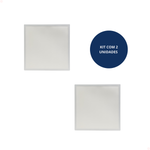 KIT C/2 Painel Led Sobrepor Quadrado 48w Bivolt 6000k Branco Frio