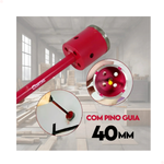 Serra Copo Diamantada alvenaria 40mm com Haste e pino Guia  Cortag