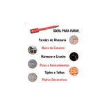 Serra Copo Diamantada alvenaria 65 x 150mm com Haste e pino Guia  Cortag