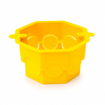 Caixa de Luz Octogonal com Fundo Fixo Simples Amarela Gerplast 200856 – Instalação Elétrica