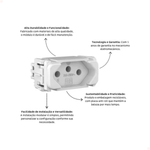 Módulo Tomada 2P+T 20A 250V~ Branco WEG Compose 13203148 – Padrão Brasileiro