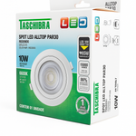 Spot LED de Embutir Redondo PAR30 10W Bivolt 6500K Taschibra 15090206 – Luz Branca Fria para Teto